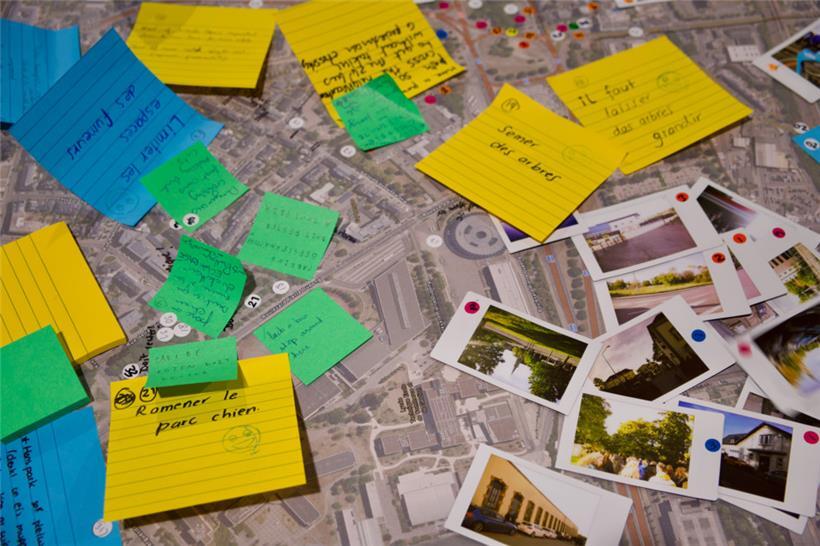 U.a. bei der Veranstaltung in Hollerich konnten die Menschen auf verschiedene Art und Weise ihre Ideen mitteilen
