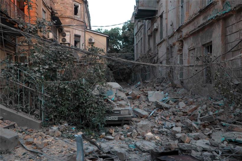Über Nacht gab es erneut russische Angriffe auf die Hafenstadt Odessa
