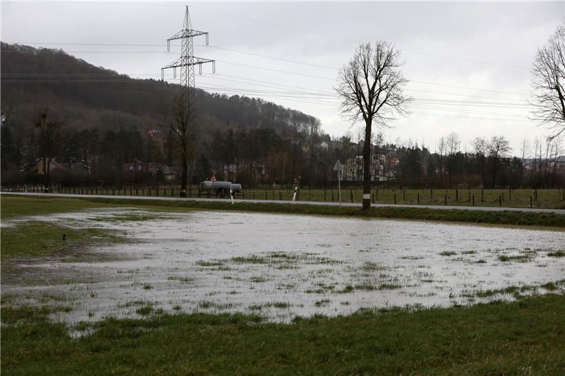 Überschwemmte Wiese zwischen Steinsel und Walferdingen (Symbolbild)

