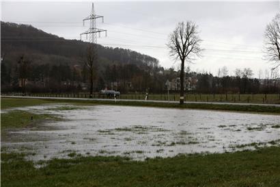 Überschwemmte Wiese zwischen Steinsel und Walferdingen (Symbolbild)
