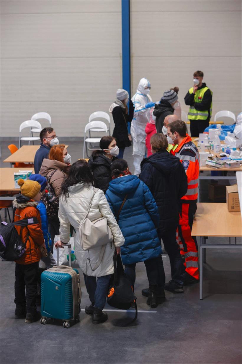 Ukrainische Flüchtlinge in einem Aufnahmezentrum in Wien
