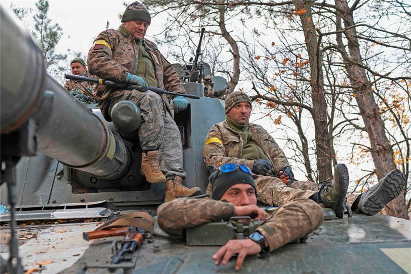Ukrainische Soldaten unterwegs nach Cherson
