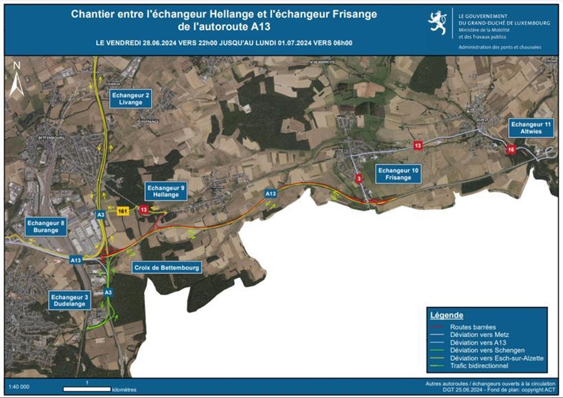 Umleitungen vom Freitag bis Montag
