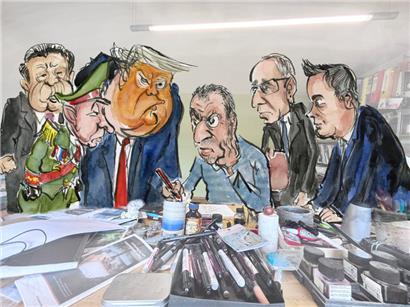 Umringt von Xi, Putin, Trump, Frieden und Bettel: Carlo Schneider im Selbstporträt
