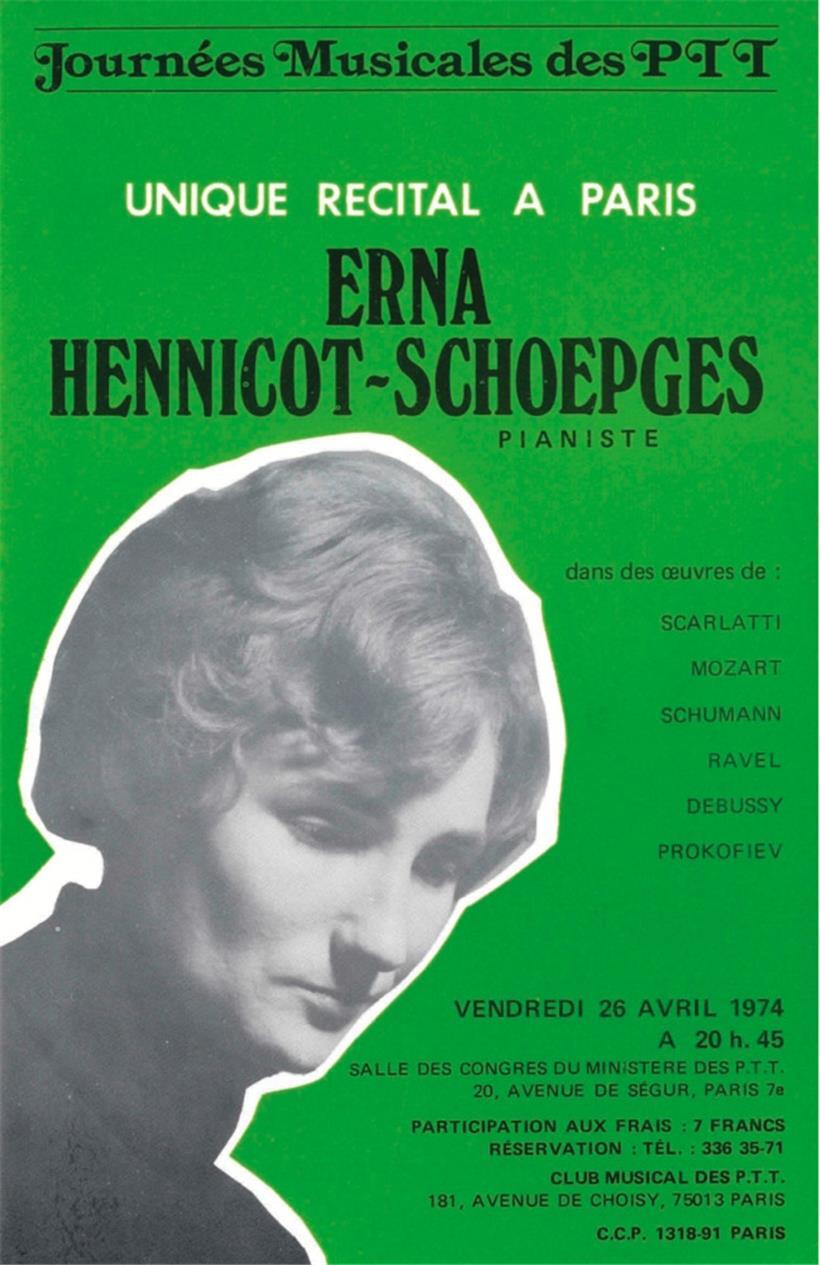 Unique récital à Paris: Journées musicales des PTT (26.04.1974)
