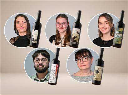 Team von Grafikern präsentiert kreative Weinetiketten-Entwürfe zur Abstimmung für Weinlabel-Designs