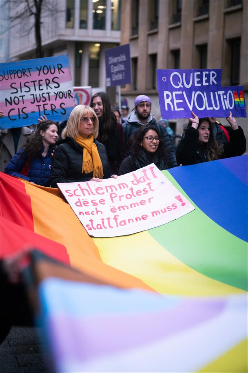 Unter anderem „schlëmm datt dëse Protest nach ëmmer stattfanne muss“ war auf sel...