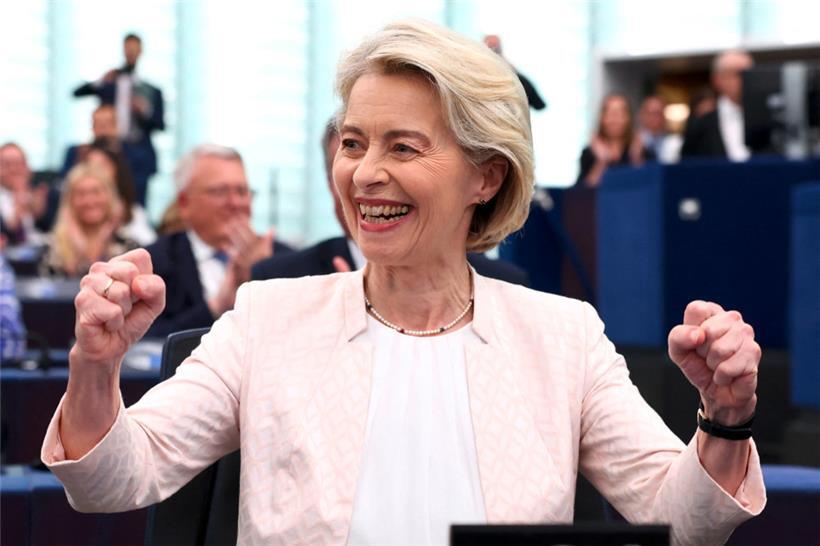 Ursula von der Leyen hat sich richtig über ihre Wiederwahl gefreut
