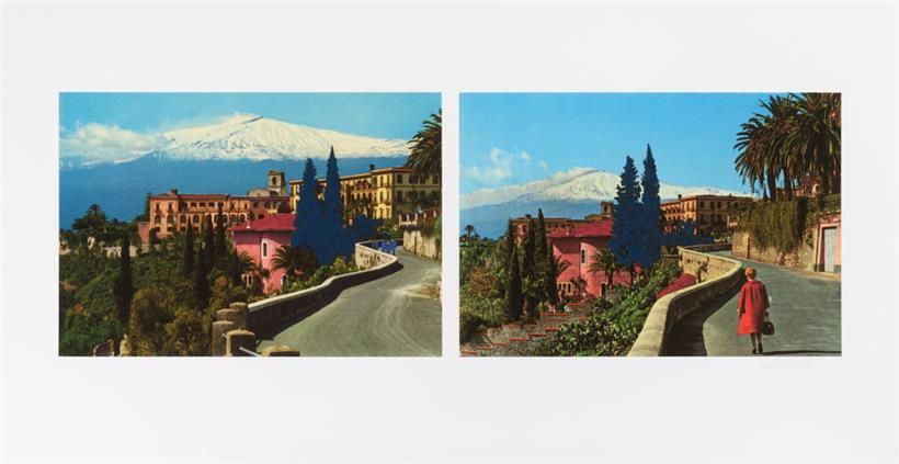 Valérie Mréjen, „La ligne arrondie“, 2023, Tirages pigmentaires rehaussés à la gouache, 42 x 61 cm, Courtesy de l’artiste et de la Galerie Anne-Sarah Bénichou ©ADAGP / Gregory Copitet
