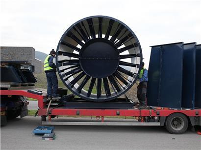 Ventilatoren im Tunnel Grouft zur Belüftung, die wegen Verschleiß ersetzt werden müssen