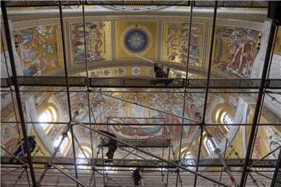 Vergangene Woche wurden noch Baugerüste im Inneren des Domes abgebaut
