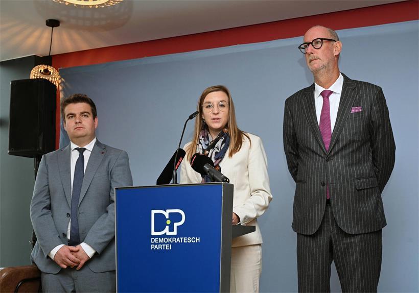 Verkünden die Agenda der DP für den politischen Herbst (v.l.): Luc Emering, Carole Hartmann und Gilles Baum