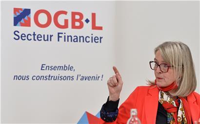 Véronique Eischen ist Mitglied der Geschäftsführung des OGBL. Laut ihr sei das Verhalten der Bankengewerkschaft Aleba „inakzeptabel“ gewesen
