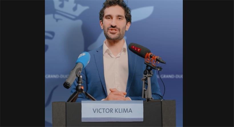 „Victor Klima“ ist der Sprecher des erfundenen „Ministère de l’Asservissement, de la Croissance et de la Destruction de la Planète“
