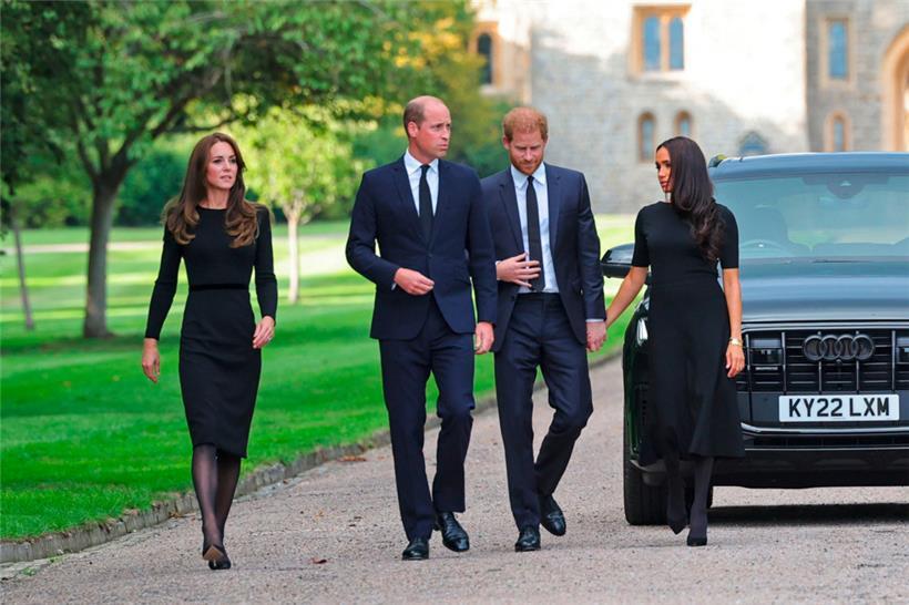 Viel beachtet wurde auch der gemeinsame Auftritt des Prinzen und der Prinzessin von Wales mit Prinz Harry und der Duchess of Sussex
