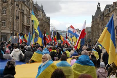 Viel mehr Teilnehmer als bei den Friedensaktivisten: Demo für die Ukraine am Samstag in Luxemburg-Stadt
