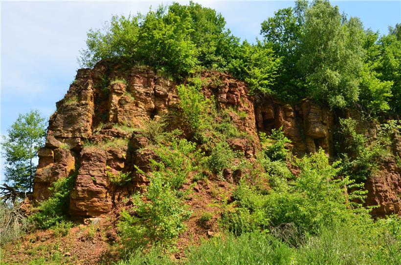 Viele Wege im Naturschutzgebiet „Haard“ führen rund um diese typischen Gesteinsformationen
