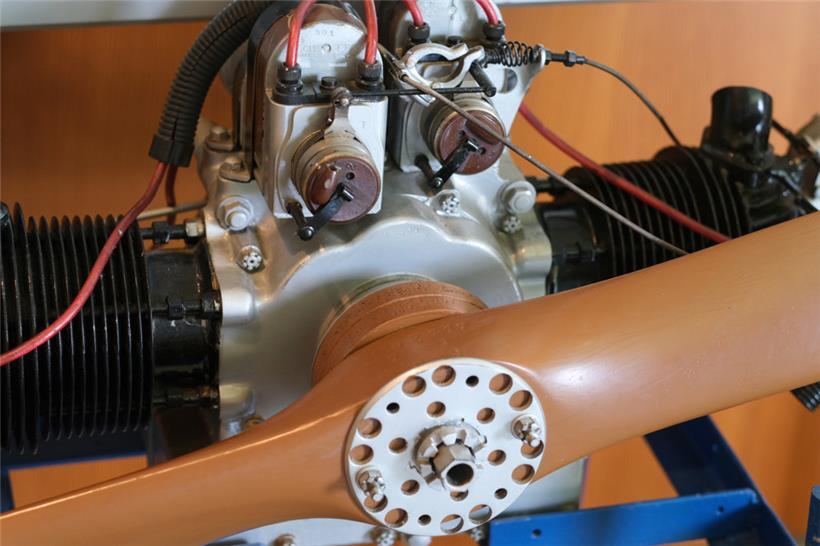 Viele der früheren Antriebe der Sportflugzeuge stammen aus dem Nachlass von Kohn...