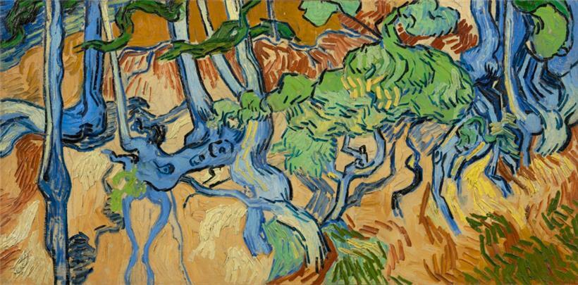Vincent van Gogh (1853-1890), „Racines d’arbres“, dimanche 27 juillet 1890, huile sur toile (50,3×100,1 cm)
