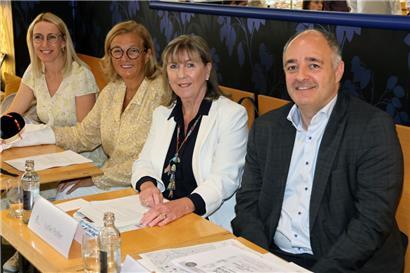 V.l.: Anne Darin (Direktorin der UCVL), Mireille Rahmé (Präsidentin), Lydie Polfer, Patrick Goldschmidt
