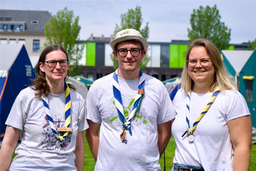 V.l.: Anne Muller, Campchefin, Fränk Prim, PR-Leiter, Mucky Nicolay, Campchefin