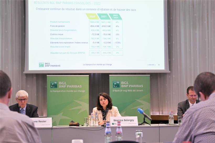 V.l.: Etienne Reuter, Béatrice Belorgey und Laurent Jansen
