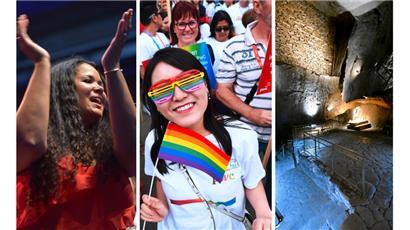 (V.l.) Kyla Brox beim Blues Express 2022, Pride in Esch und das Schiefermuseum in Obermartelingen
