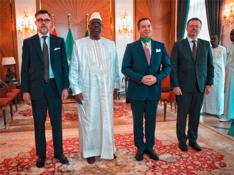 V.l.: Wirtschaftsminister Franz Fayot, der senegalesische Präsident Macky Sall, ...