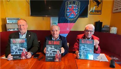 V.l.n.r.: Alain Back (FLB-Schatzmeister), Toni Tiberi (FLB-Präsident) und Autor Pierre Back (FLB-Ehrenpräsident)
