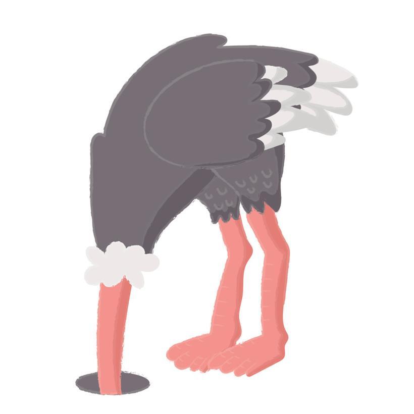 Vogel Strauß und die Thunfischdosen
