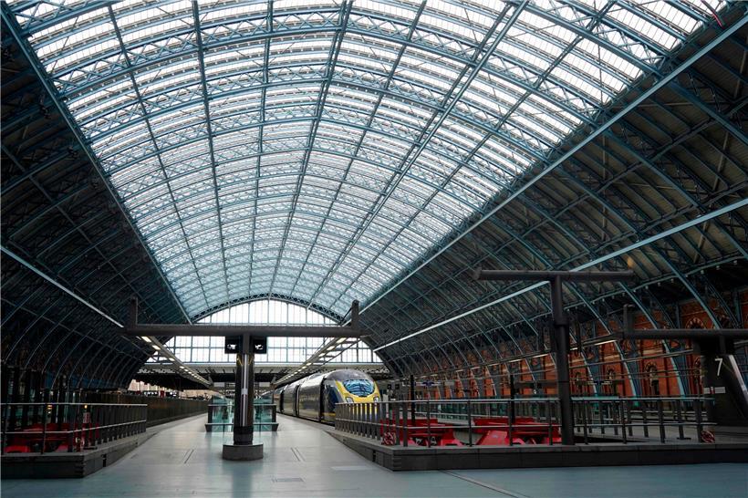 Vom Londoner internationalen Bahnhof St. Pancras fuhren bereits gestern keine Züge mehr Richtung Kontinent ab
