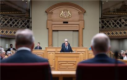 Von ihm wünschen sich manche mehr Klarheit: Außenminister Xavier Bettel bei seiner Rede vor dem Parlament
