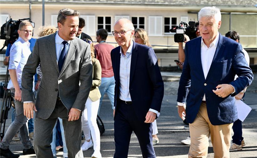 Von links nach rechts: Xavier Bettel (DP), Luc Frieden (CSV) und Claude Wiseler (CSV)
