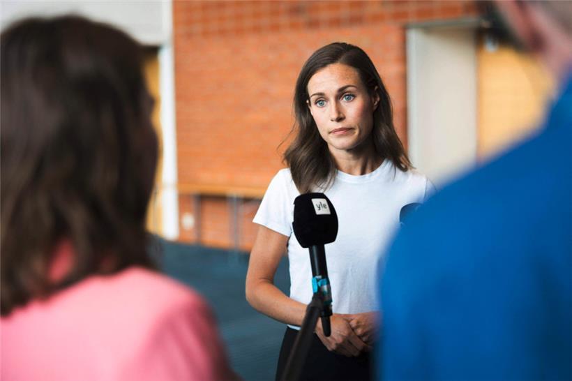 Von rechts beschimpft, von allen anderen gefeiert: Sanna Marin bei einer Pressekonferenz
