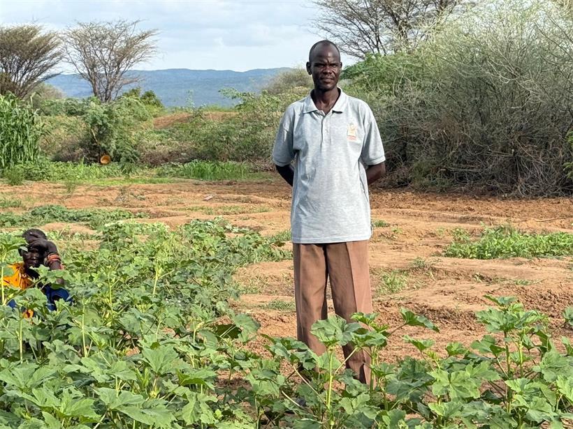 Bauer in Kakuma, Kenia, leidet unter den Folgen des Klimawandels in Entwicklungsländern, Landwirtschaft und Umwelt.