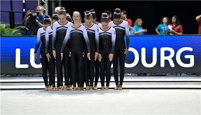 Vor zwei Jahren war der größte Teil der diesjährigen FLGym-Mannschaft auch schon bei der Heim-EM in der Coque dabei 
