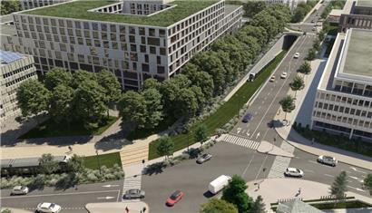 Voraussichtliche Einfahrt des geplanten Tunnels unweit der Kreuzung der Arloner Straße mit der rue des Aubépines

