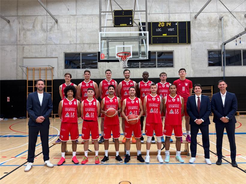 Vordere Reihe (v.l.n.r.): Ilija Kalajdzic (Assistant-Coach), Angelo Caruso, Johan Bouttet, Louis Soragna, Max Hilger, Steve Lanners, Timothée Lahure, Adam Radomirovic (Coach), Uros Niksic (Assistant-Coach); hintere Reihe (v.l.n.r.): Emanuel Loncaric, Jayson Stemper, Brendan Temple, Jeff Keller, Antonio Bivins, Leo Backes, Yann Arbogast
