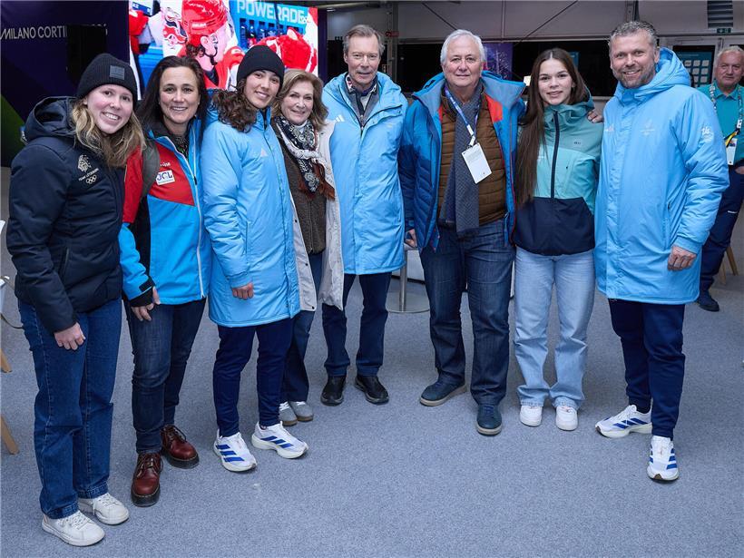Ehemaliger Großherzog Henri besucht Team Lëtzebuerg im olympischen Dorf