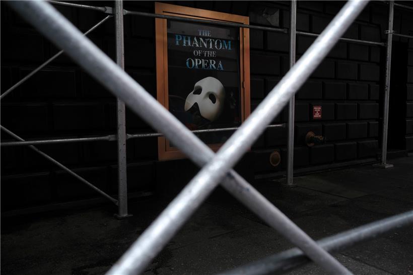 Wegen Corona geschlossenes Broadway-Theater in Manhattan
