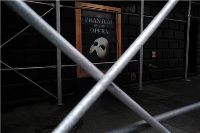 Wegen Corona geschlossenes Broadway-Theater in Manhattan
