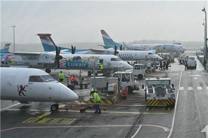 Wegen der Streiks an deutschen Flughäfen mussten zahlreiche Maschinen in Luxemburg heute am Boden bleiben
