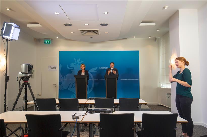 Wegen des Coronavirus fand die Pressekonferenz ohne direktes Publikum statt.
