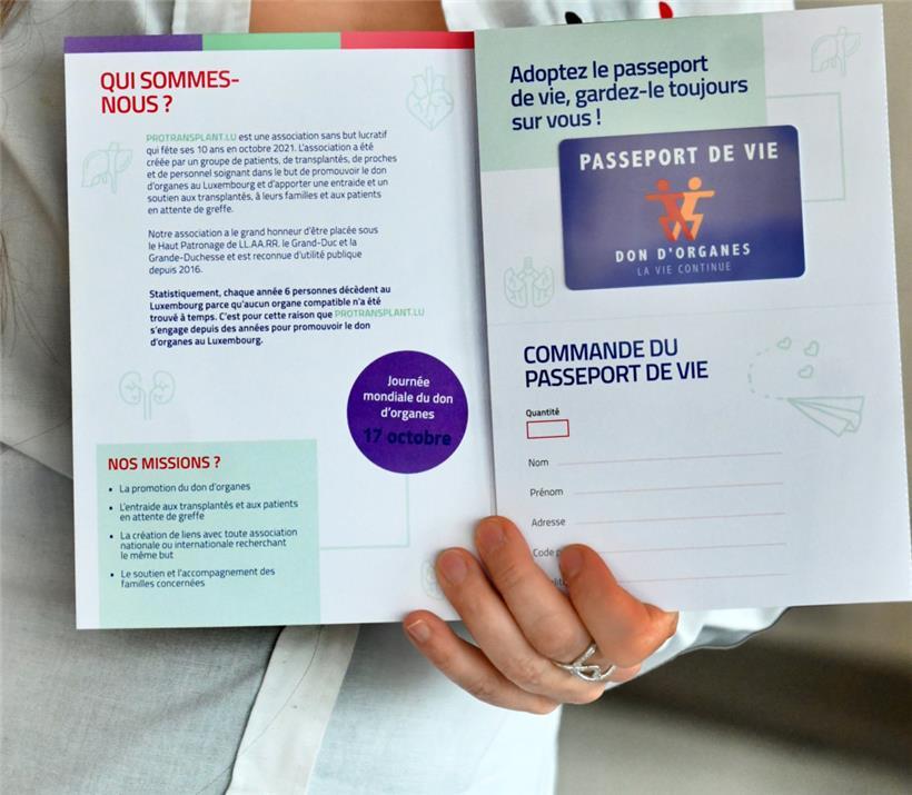 Wer Organspender sein möchte, kann den „Passeport de Vie“ beantragen 
