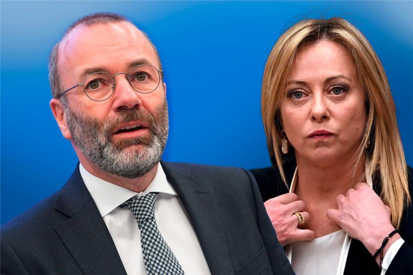 Will der EVP-Vorsitzende Manfred Weber politisch mit der Neofaschistin Giorgia Meloni anbandeln?
