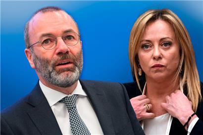 Will der EVP-Vorsitzende Manfred Weber politisch mit der Neofaschistin Giorgia Meloni anbandeln?
