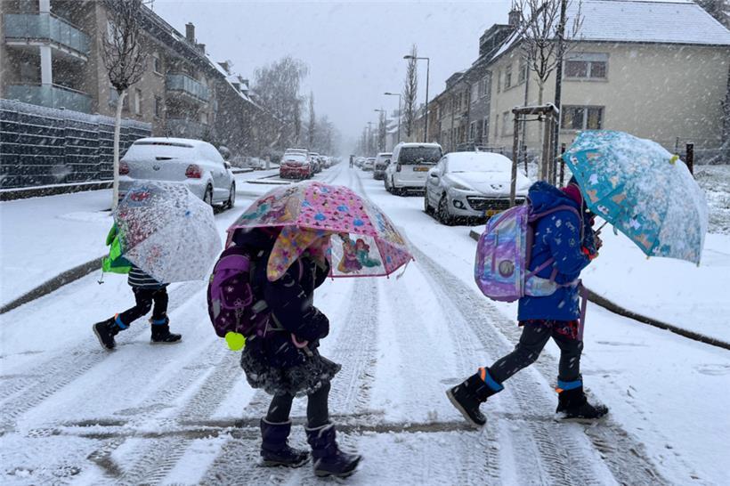 Winterwunderwelt: Schnellfall in Luxemburg im vergangenen März 
