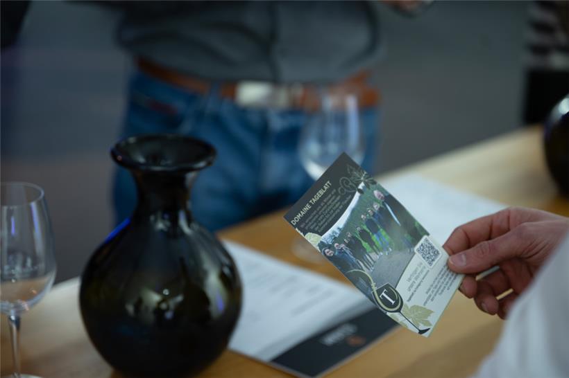 Wir nutzten die „Fête des vins et crémants“ auch, um etwas Werbung für unser Pro...