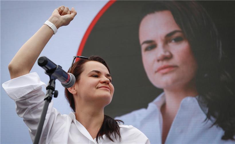 „Wir sind jetzt die Mehrheit“: Die belorussische Oppositionsführerin Swetlana Tichanowskaja will sich von keiner Seite vereinnahmen lassen

