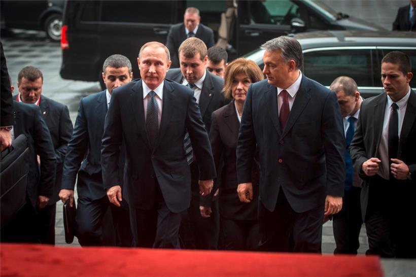 Wladimir Putin im Februar 2017 zu Besuch bei Viktor Orban in Budapest
